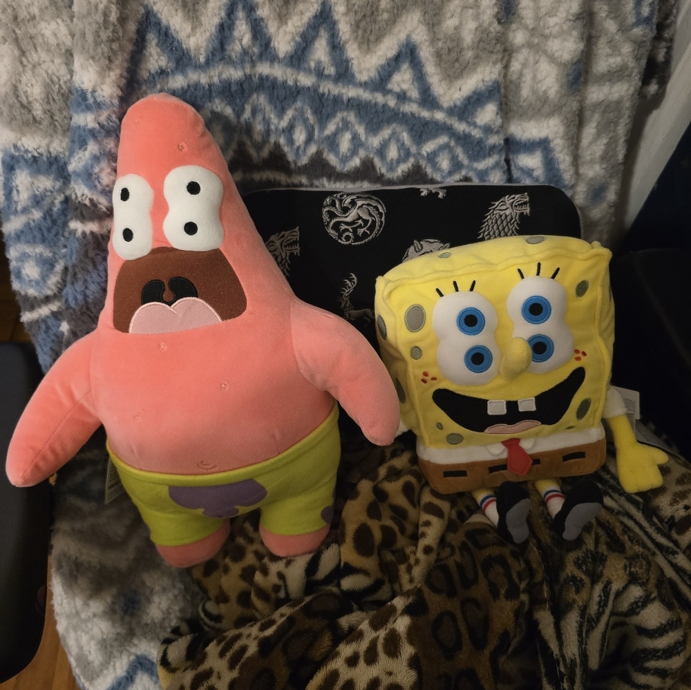 Cactus flea market x Uniqlo SpongeBob plushies.